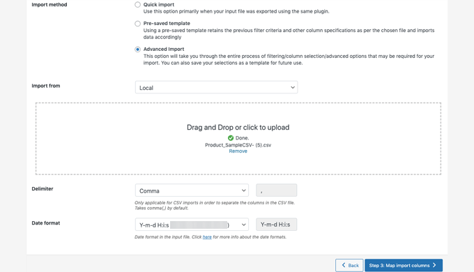 Importmethode Import method