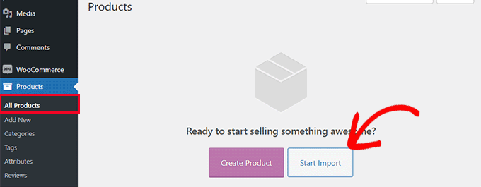 Import starten Start import