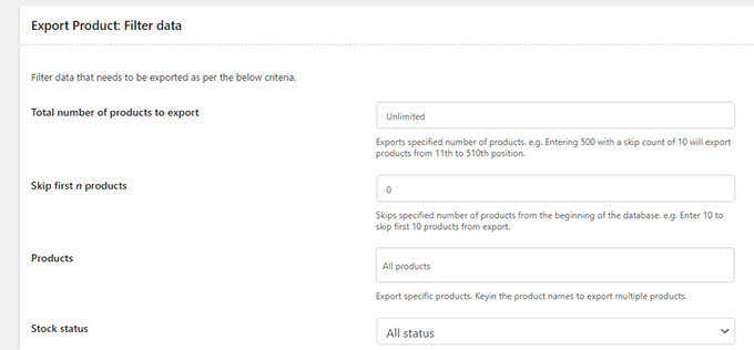 Erweiterte Filteroptionen Advanced filtering options