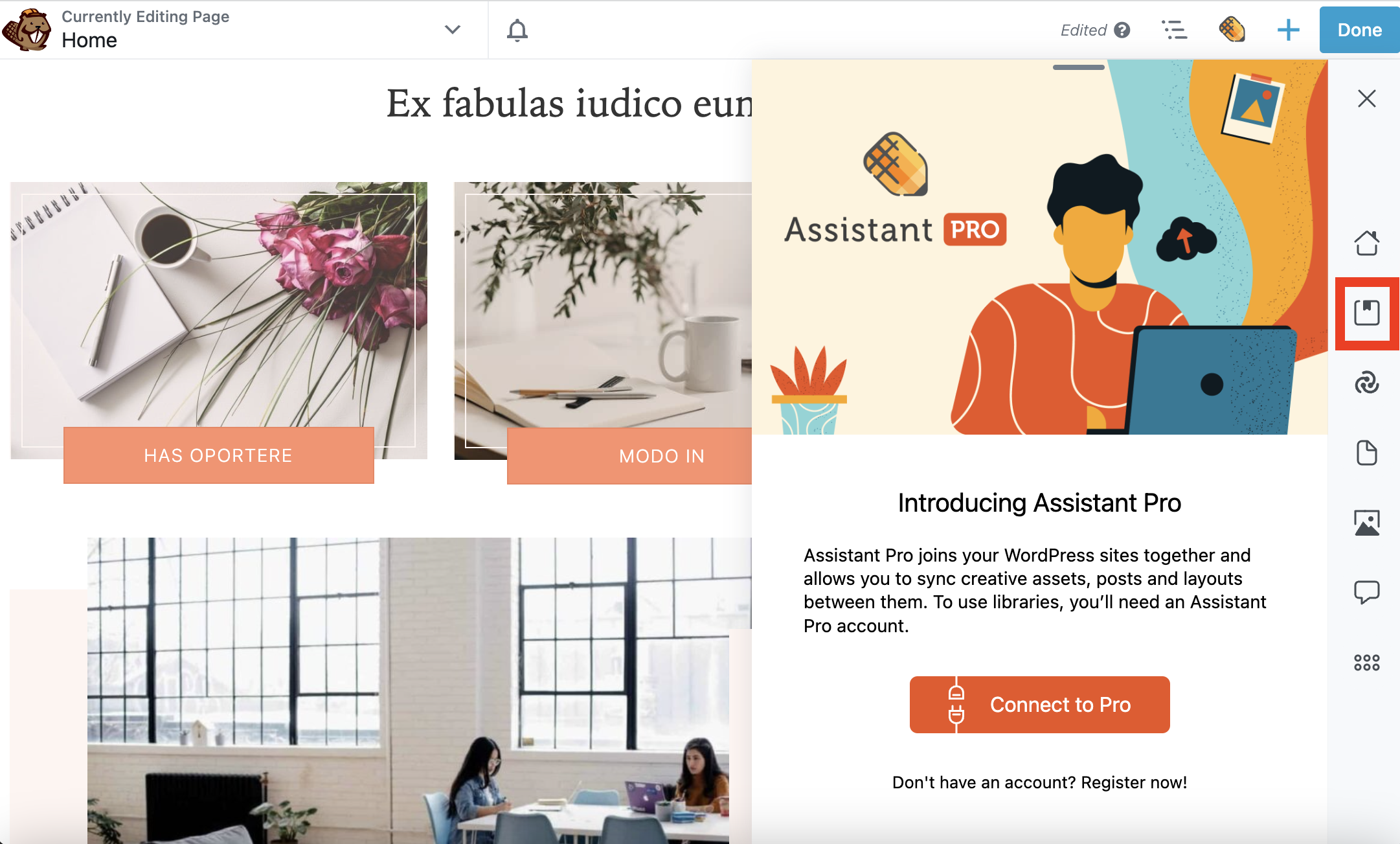 L'app della libreria dell'assistente si connette a Pro