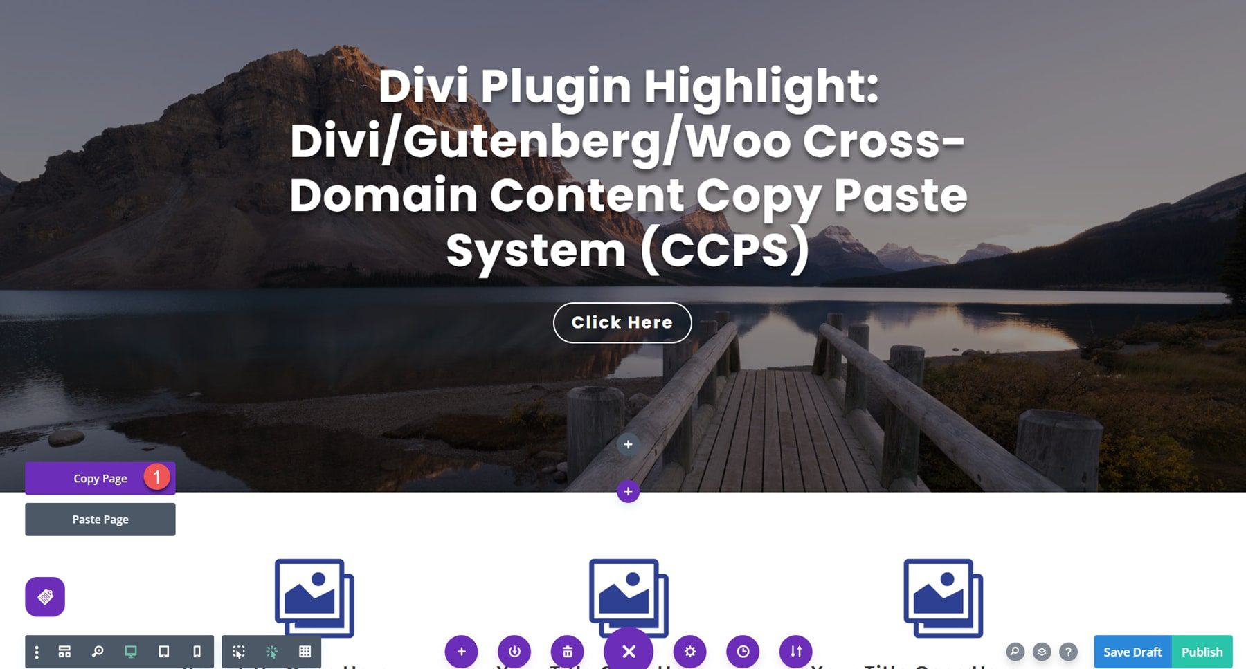 Pluginul Divi Evidențiați Divi/Gutenberg/Woo Conținut pe mai multe domenii Copiere Lipire Sistem (CCPS) Visual Builder Copiere