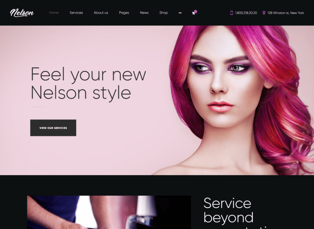 Nelson – WordPress-Theme für Friseur, Tattoo- und Schönheitssalon