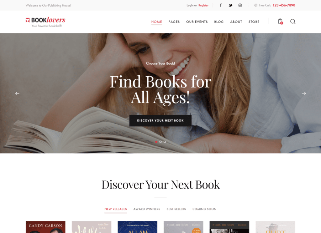 Booklovers - WordPress Theme für Verlage und Buchhandlungen