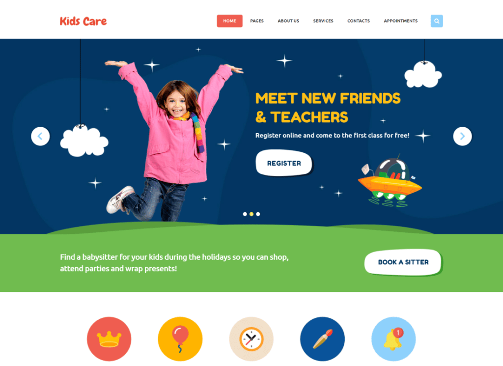 Kids Care - Mehrzweck-WordPress-Theme für Kinder