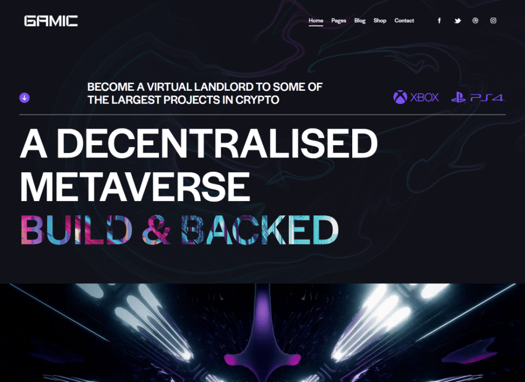 Gamic - Metaverse Gaming e tema WordPress per criptovalute