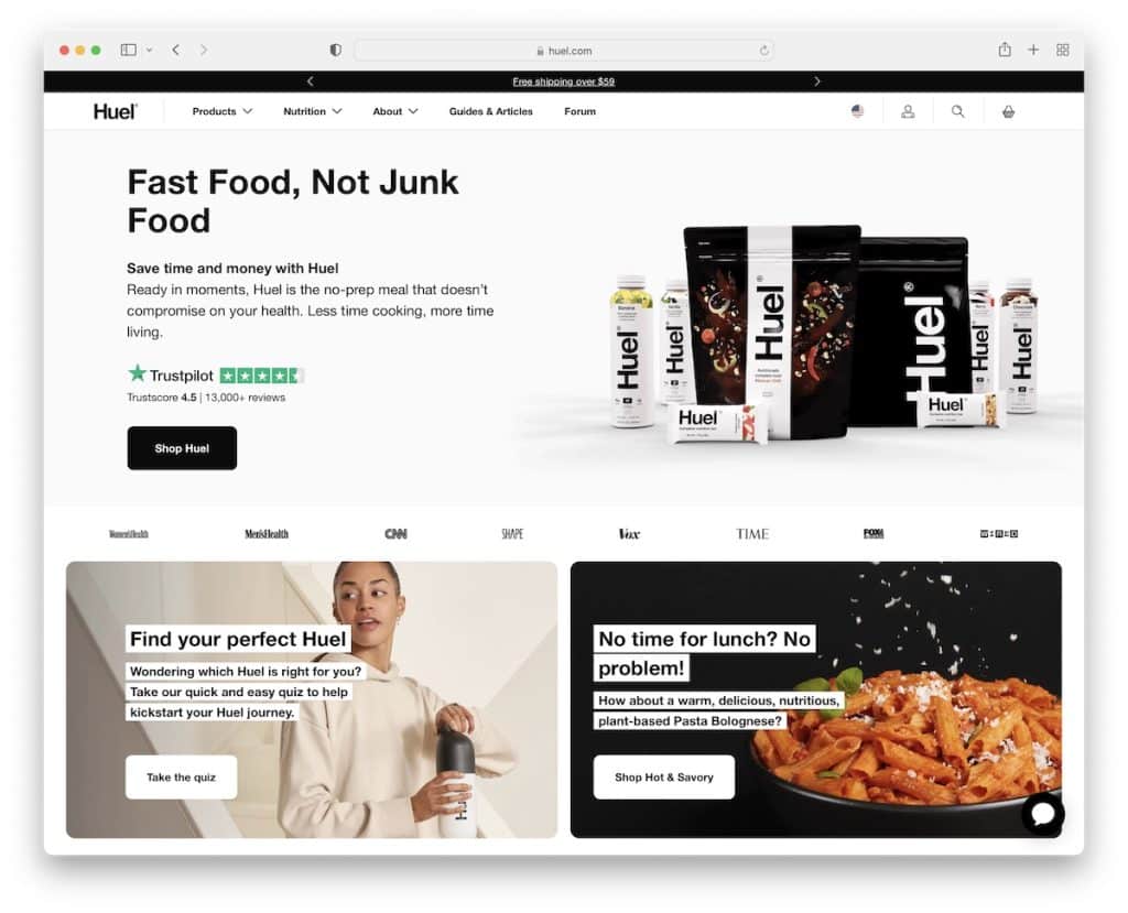 huel Shopify-Website