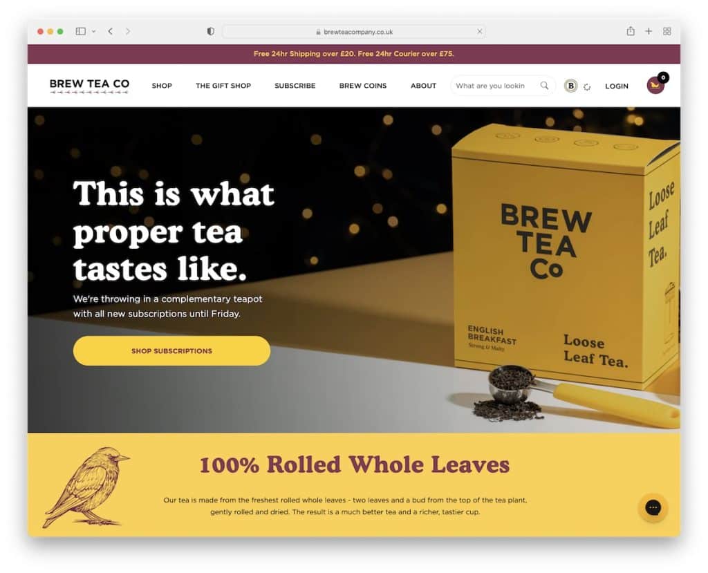 موقع ويب شركة brew tea co food