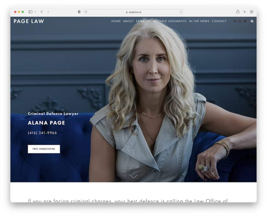 страница юридического сайта