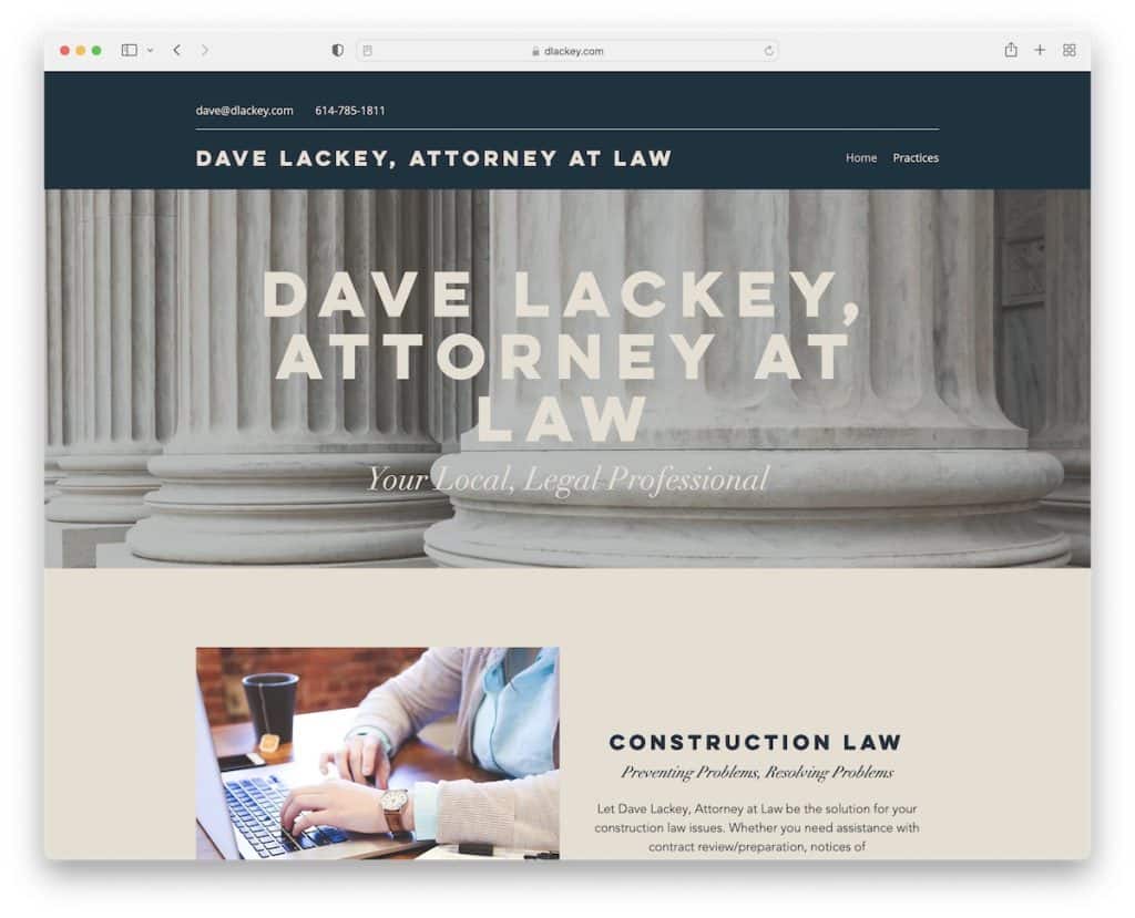 デイブ・ラキー弁護士のウェブサイト