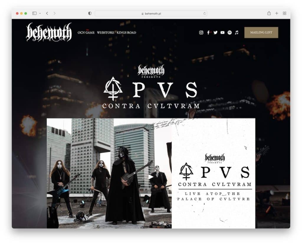 sito web di musicisti behemoth