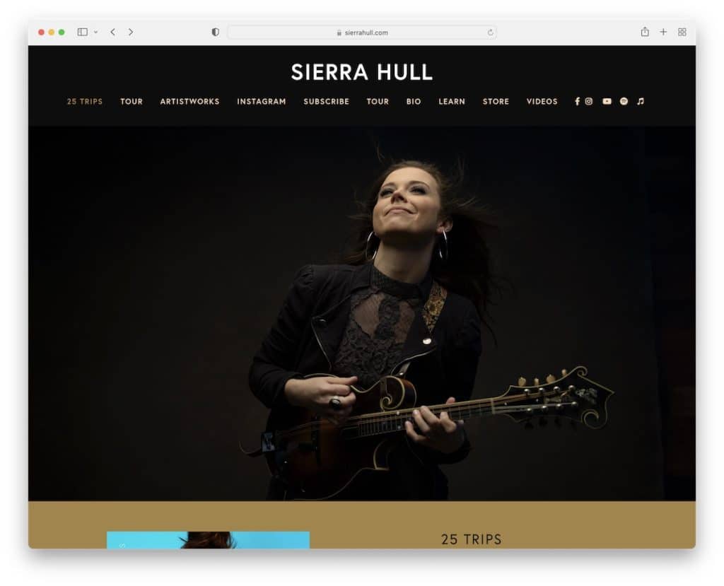 sito web del musicista sierra hull