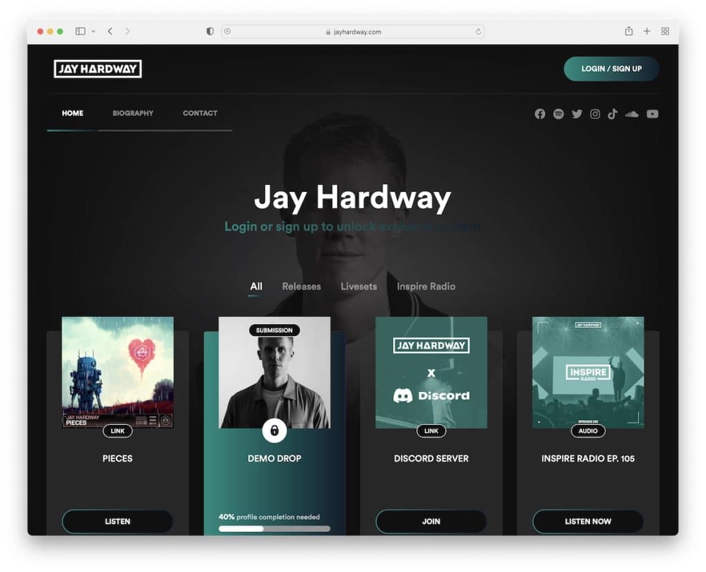 sitio web de Jay Hardway DJ