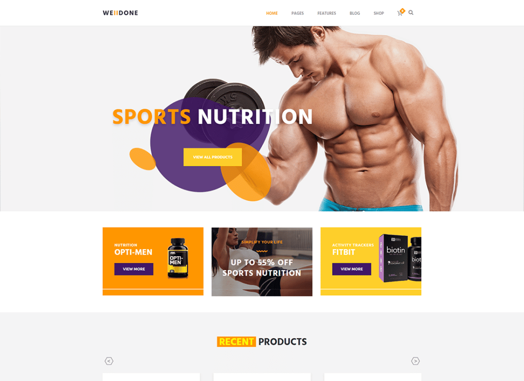 Gut gemacht | WordPress-Theme für den Shop für Sport- und Fitnessernährung und Nahrungsergänzungsmittel