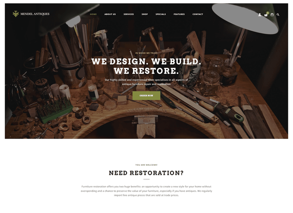 Мендель | Дизайн мебели и реставрация интерьера WordPress тема
