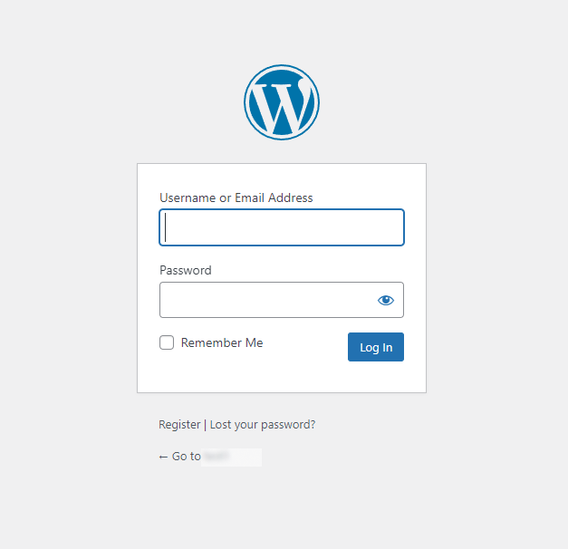 Halaman login default WordPress