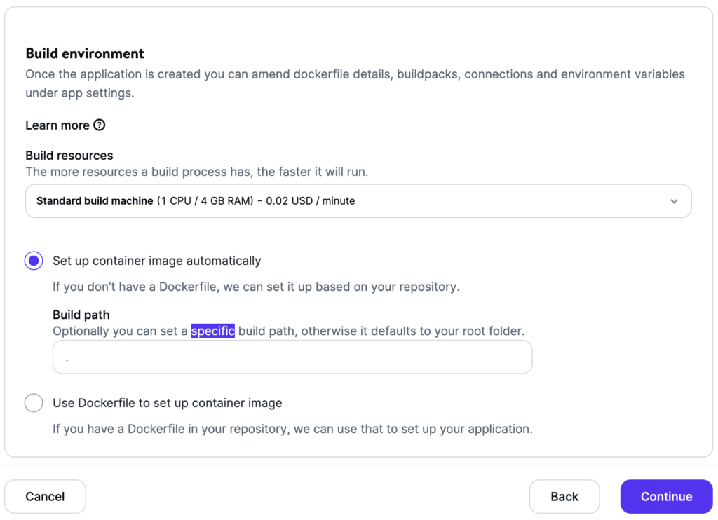Lingkungan pembuatan aplikasi MyKinsta