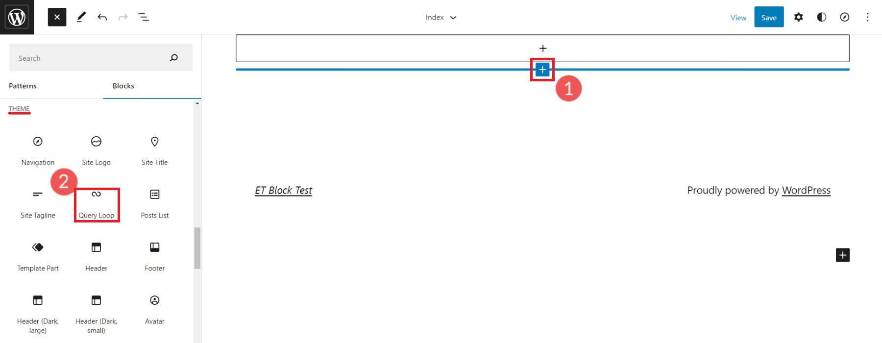 สร้าง Query Loop Block - ขั้นตอนที่ 1-2