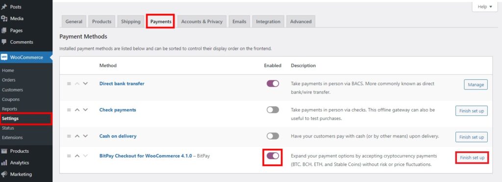 I pagamenti woocommerce accettano pagamenti bitcoin in wordpress