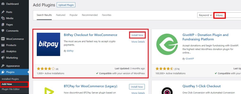 instalar plugin aceitar pagamentos bitcoin no wordpress