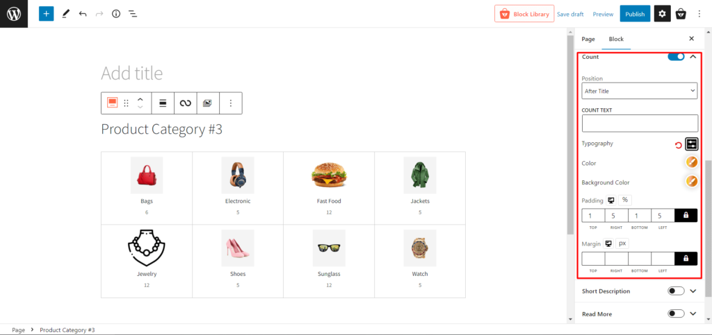 ProductX WooCommerce 產品類別 #3:創建和自定義指南 12 Count Settings PC#3