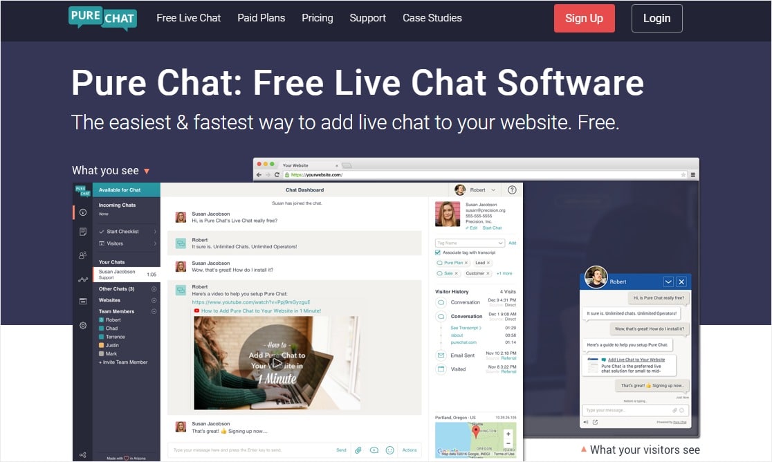 pure chat live proactive chat solutions