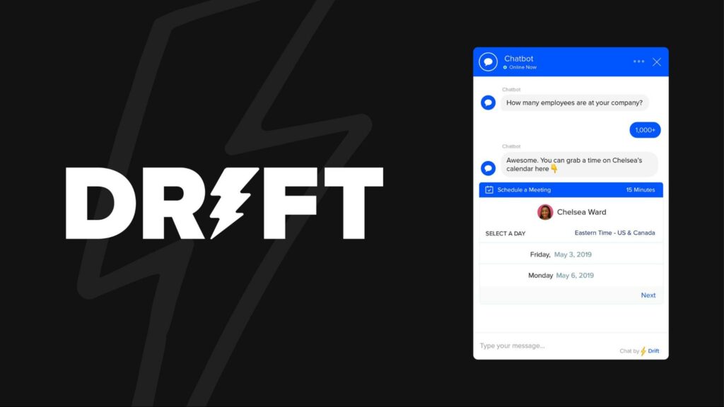 drift es un popular chatbot y chat en vivo basado en la nube