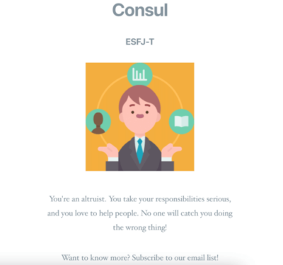 Esempio di quiz sui risultati
