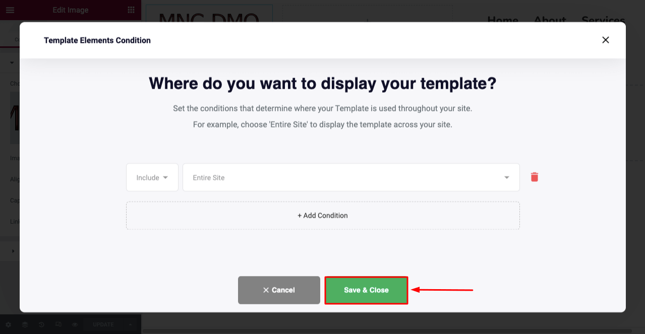 Comment créer un en-tête et un pied de page dans Elementor gratuitement (exemples + conseils) 11 Save Your Header Template and Publish It