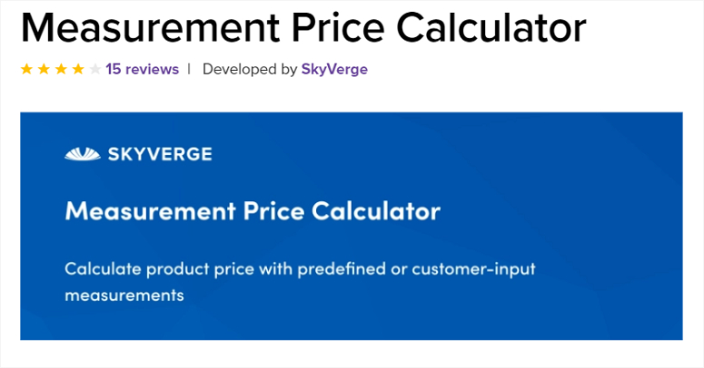 Calculator de preț de măsurare