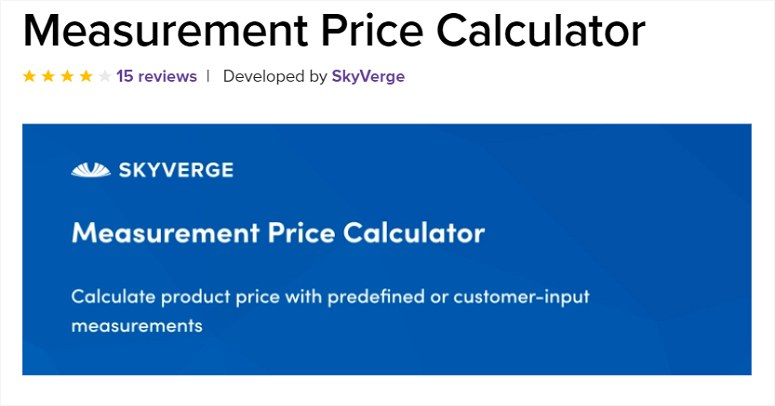 Calculateur de prix de mesure