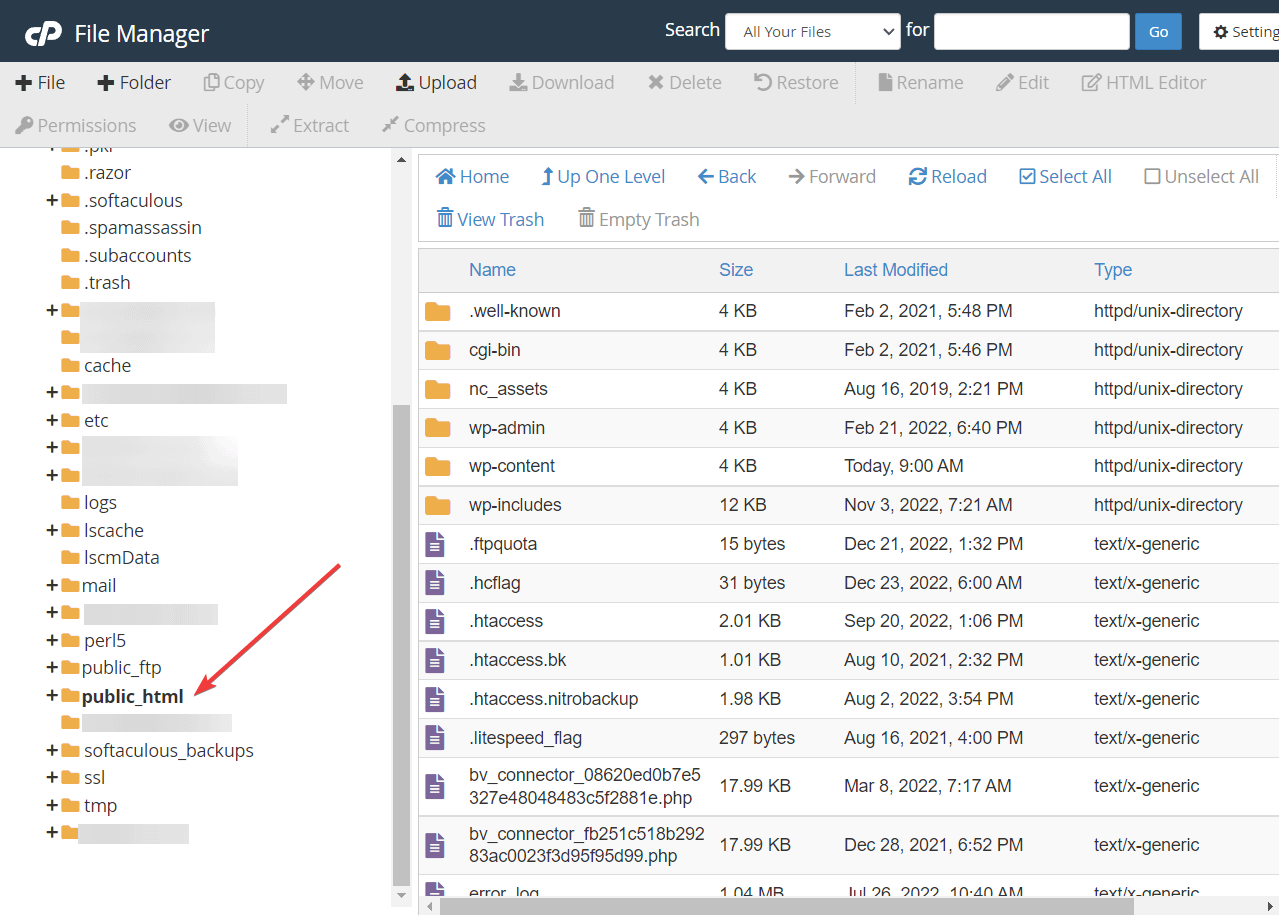 file html publik di pengelola file