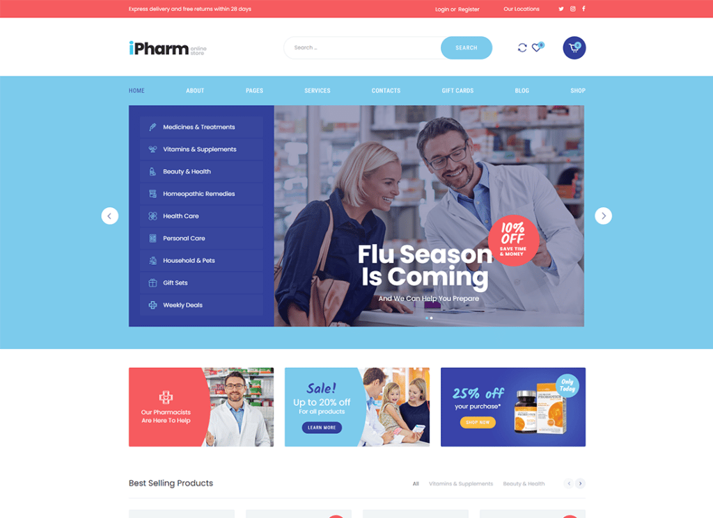 IPharm | Farmacie online și tema WordPress medicală