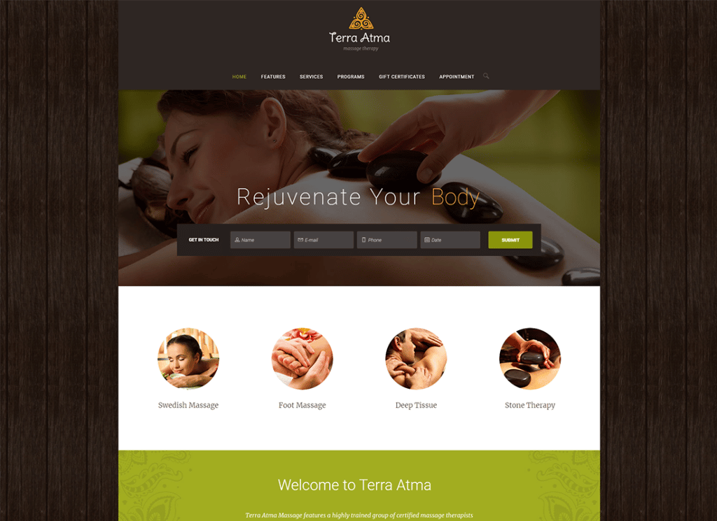 Terra Atma | Salon spa i masażu Wellness Motyw WordPress