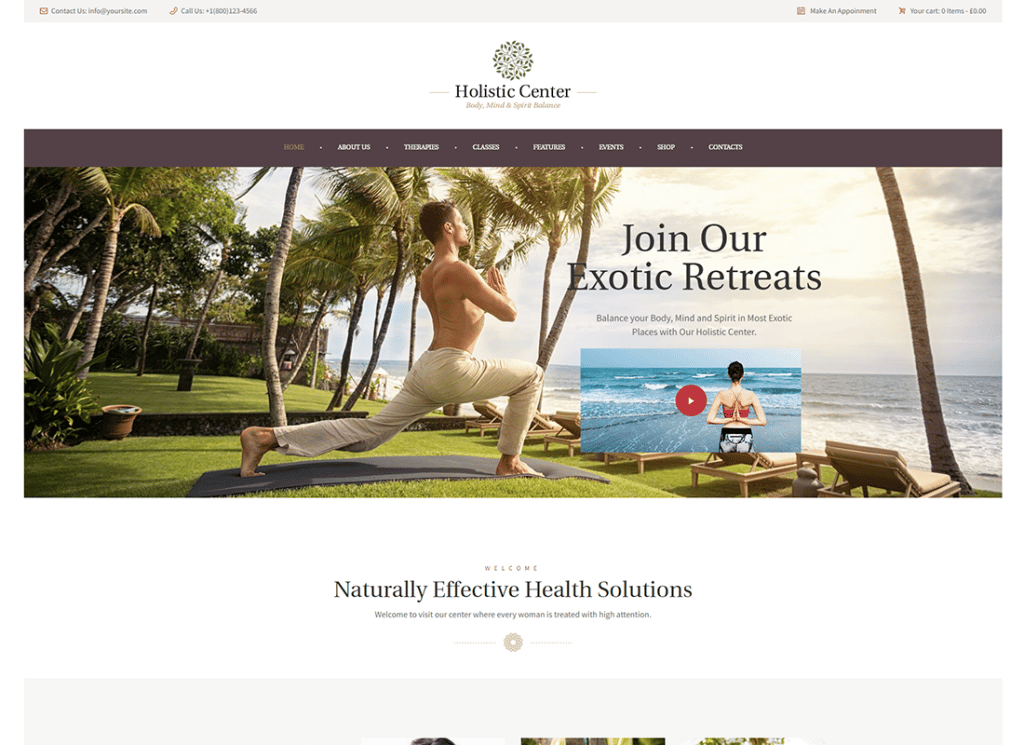 Centrul Holistic | Tema WordPress pentru salonul de wellness și spa
