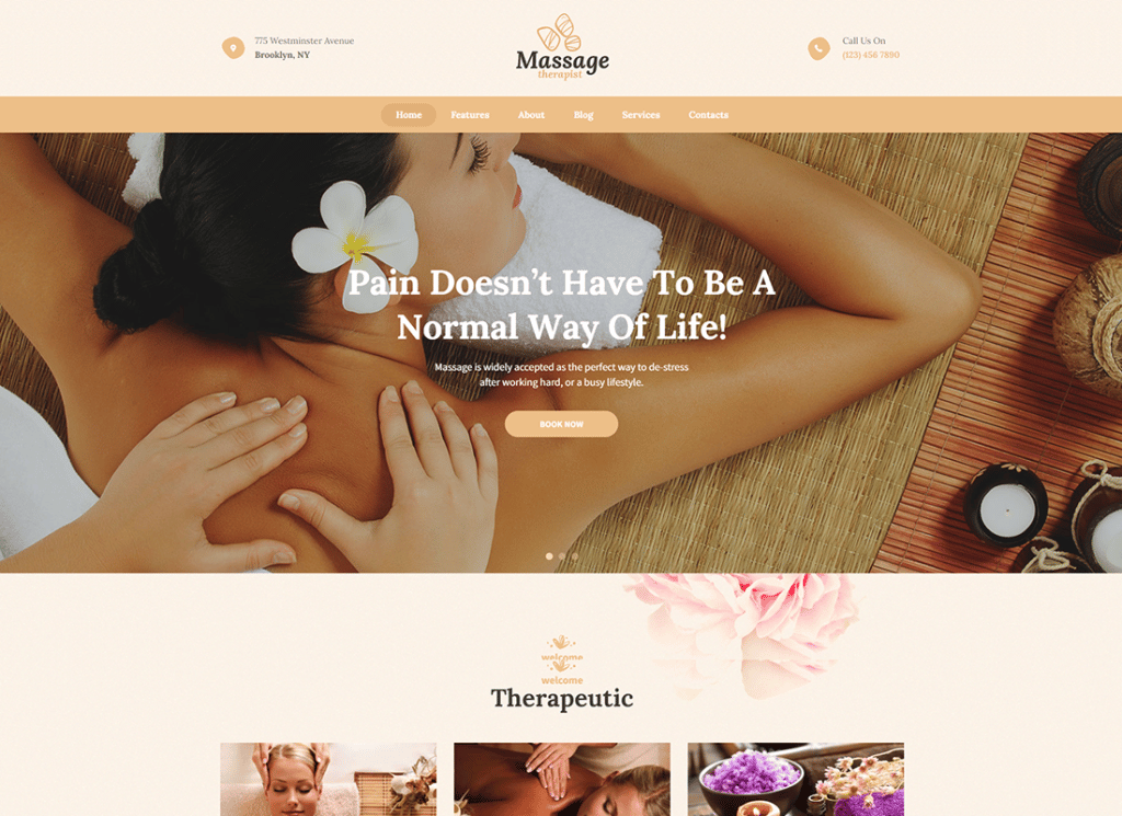 Massagetherapeut und Spa Salon WordPress Theme