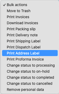 Imprimir etiqueta de endereço em massa