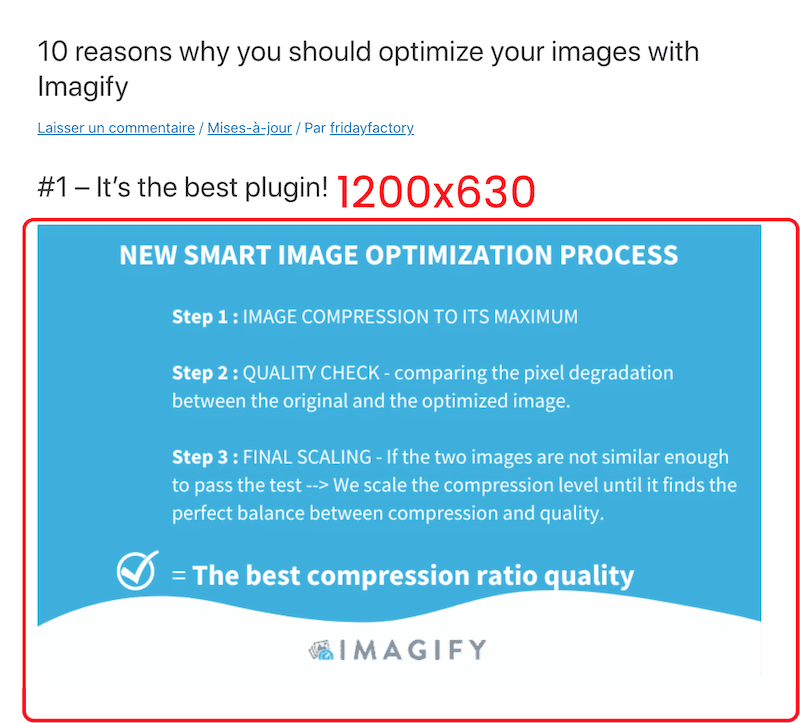 صورة مدونة WordPress - المصدر: Imagify