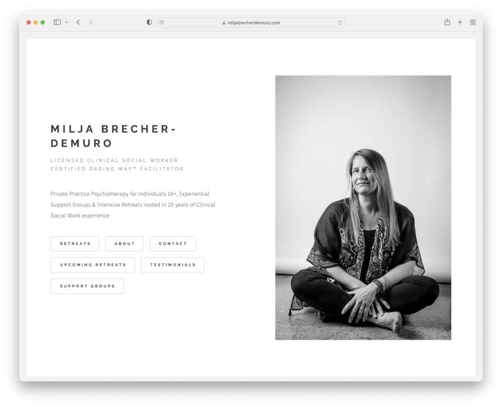Website der Therapeutin Milja Brecher