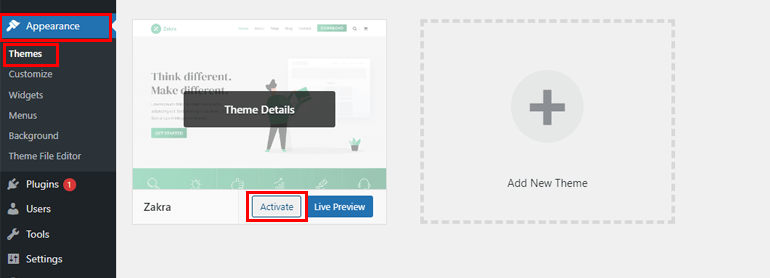 Activar nuevo tema