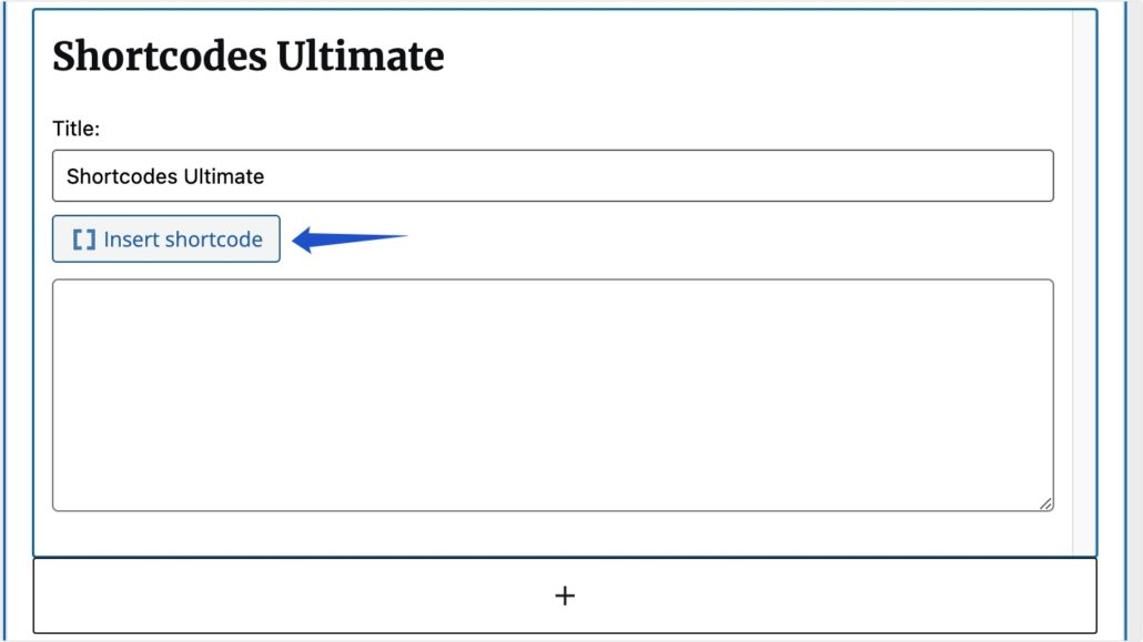 Cliquez sur le bouton Insérer un code court