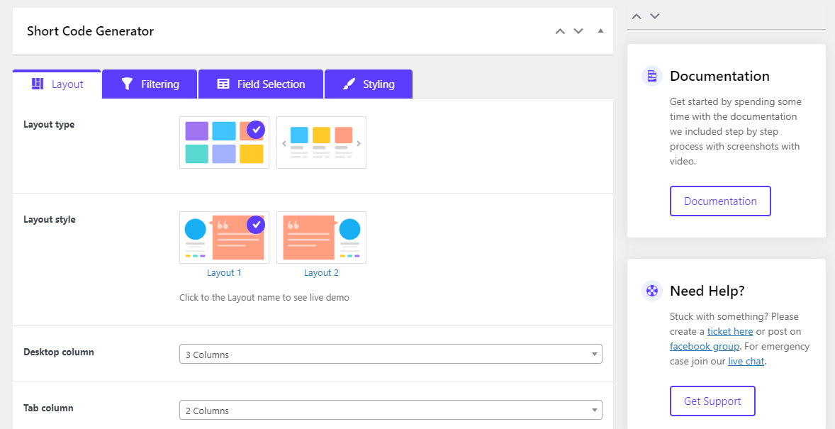 Interface do plug-in de controle deslizante de depoimento