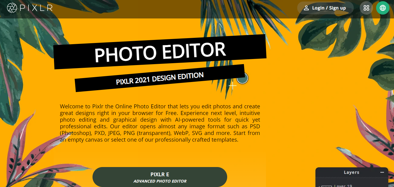Pixlr- เครื่องมือออกแบบกราฟิกออนไลน์