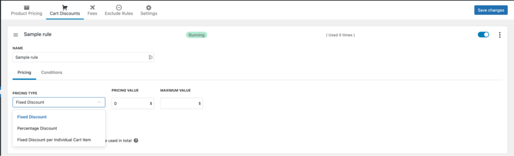 configuration des remises sur les paniers dans yaypricing