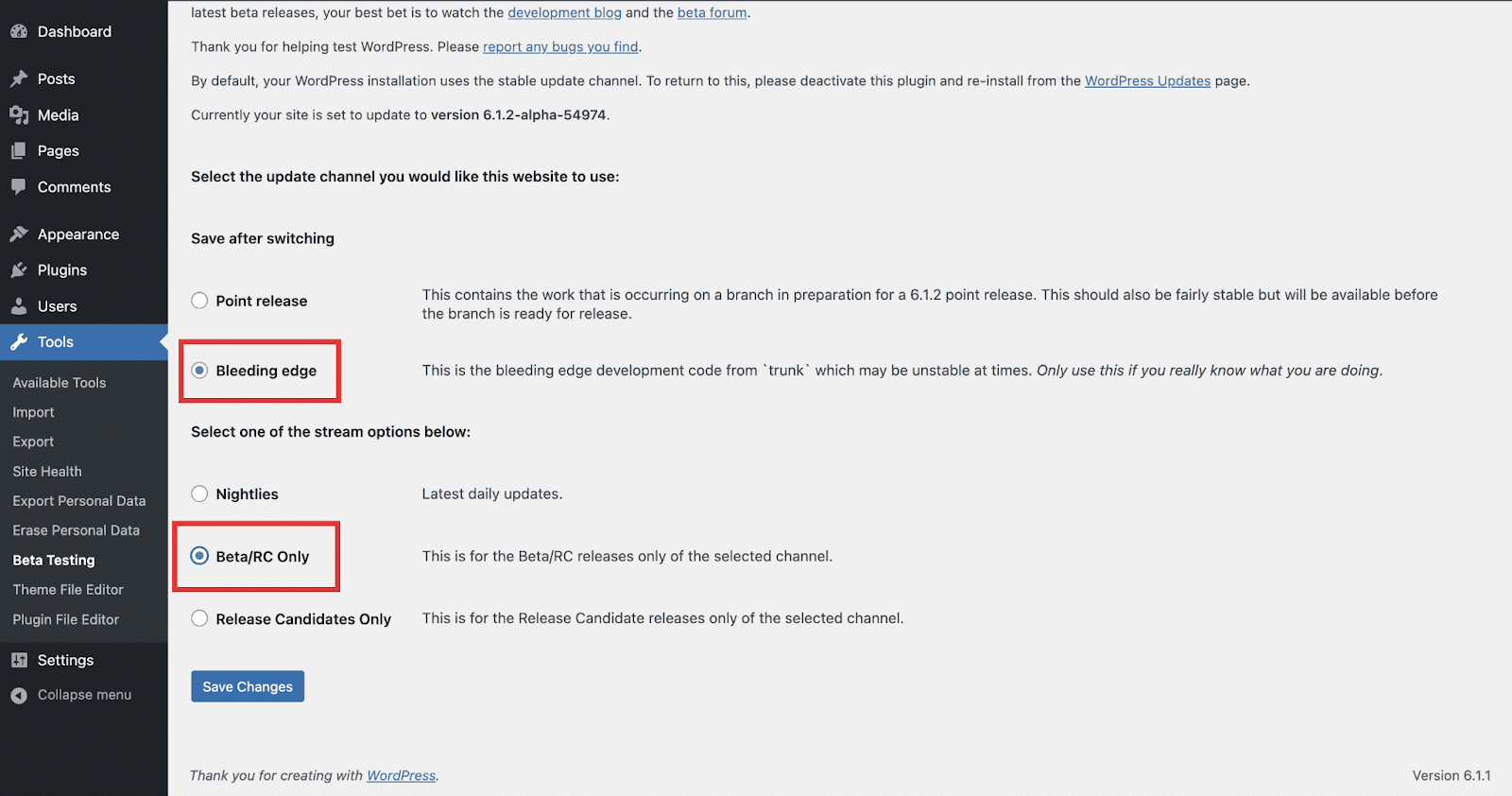 WordPress Beta Testi Beta Test WordPress