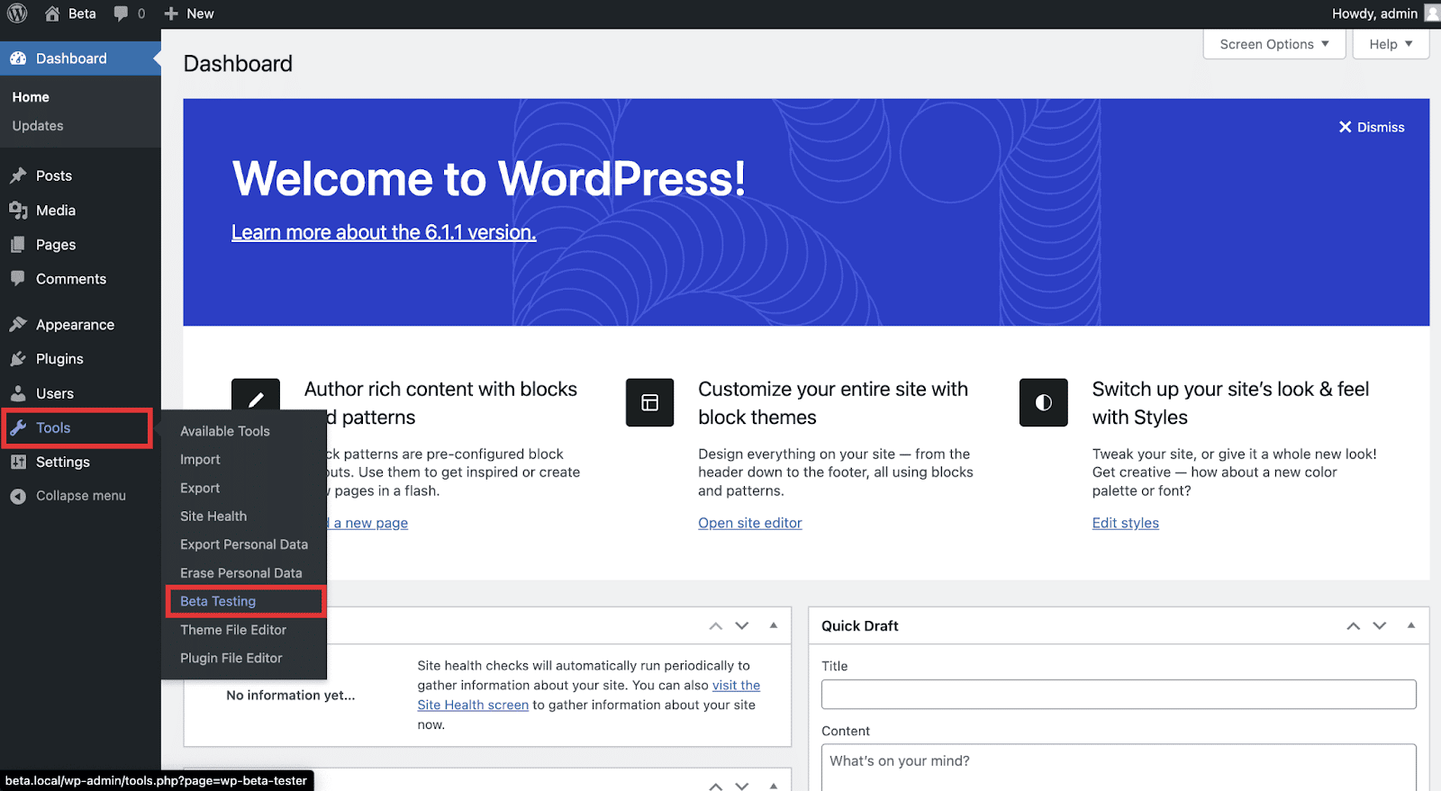 WordPress Beta Testi Beta Test WordPress