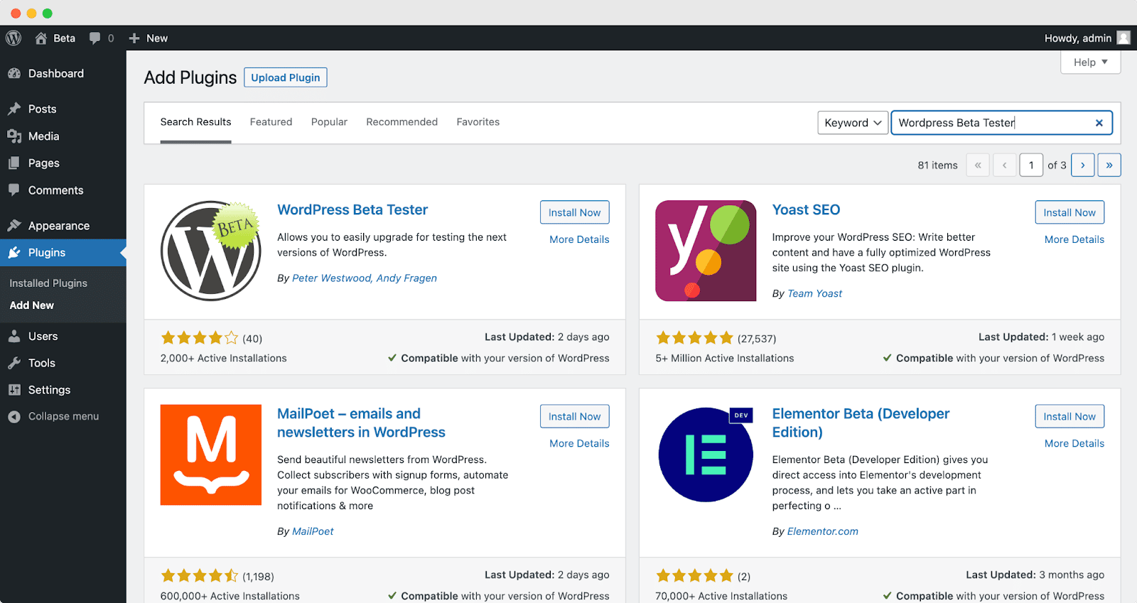 WordPress Beta Testi Beta Test WordPress