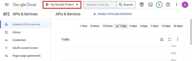 Seleziona Progetto Google