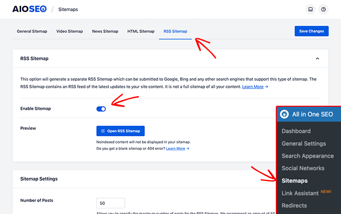 RSS サイトマップを追加 Add RSS sitemap