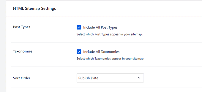 HTML サイトマップに含める投稿タイプを選択 Select post types to include in HTML sitemap