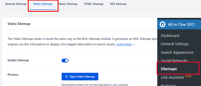 動画サイトマップを有効にする Enable video sitemaps
